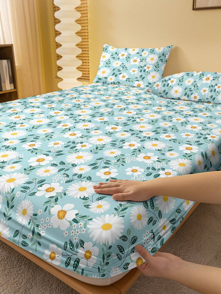 1pc Fashionable Minimalist Style Printed Brushed Bed Cover Dustproof Bedspread, Unisex Bedroom Home Textile Bedding