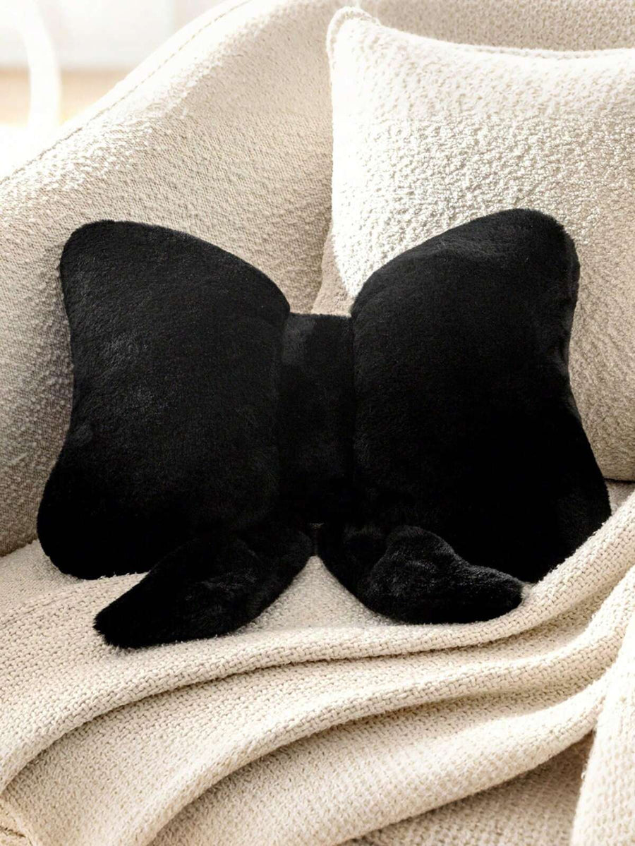 1pc Bow Decorative Plush Throw Pillow, Soft Cushion For Home Decor, Sofa Bedroom Living Room, Indoor Decoration, Pillow Cover, Wedding, Bedroom Decor, Valentine's Day Gift, Outdoor Pillows
