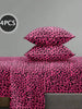 4-Piece Deep Pink Leopard Print Bedding Set, Includes 1 Fitted Sheet, 1 Flat Sheet, 2 Pillowcases (Pillow Inserts Not Included). Suitable For King, Queen, Full, Twin Sizes, Mattress Depth Up To 11.8 Inches. Soft, Breathable, Wrinkle-Resistant,