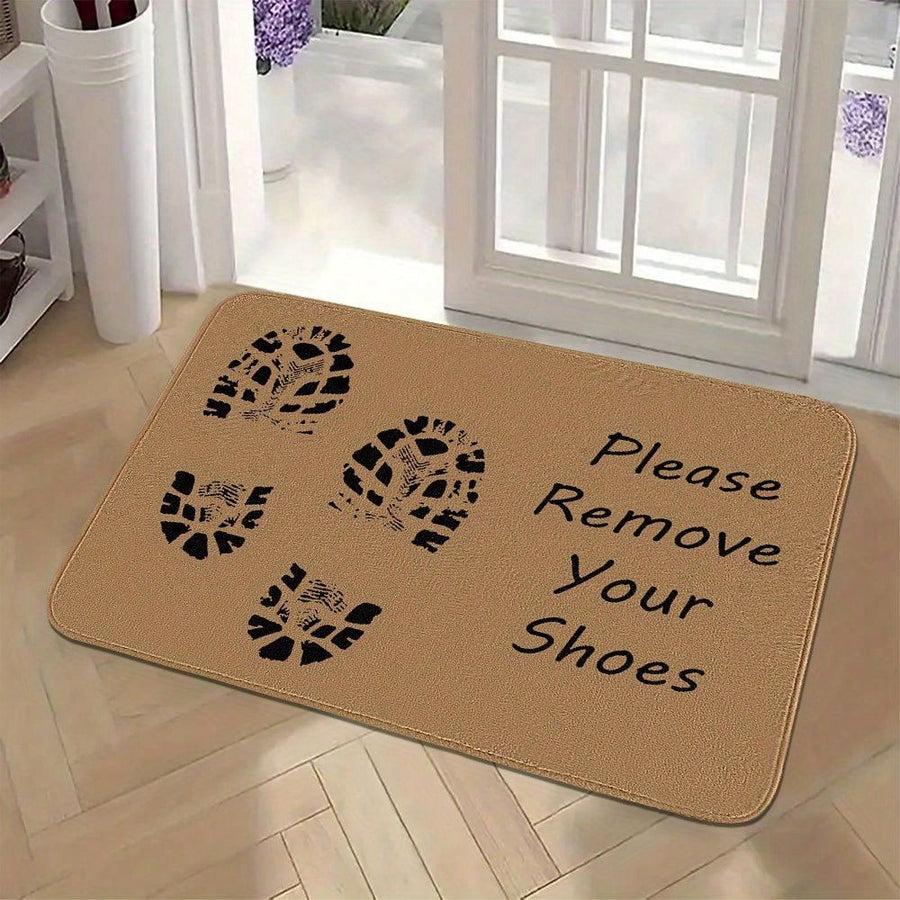 1pc Shoe Removal Mat With Printed Design, Made Of Polyester Fiber, Suitable For Home Use In The Kitchen, Bedroom, Living Room, And Bathroom. It Is Absorbent, Non-Slip, And Machine Washable, Serving Multiple Purposes